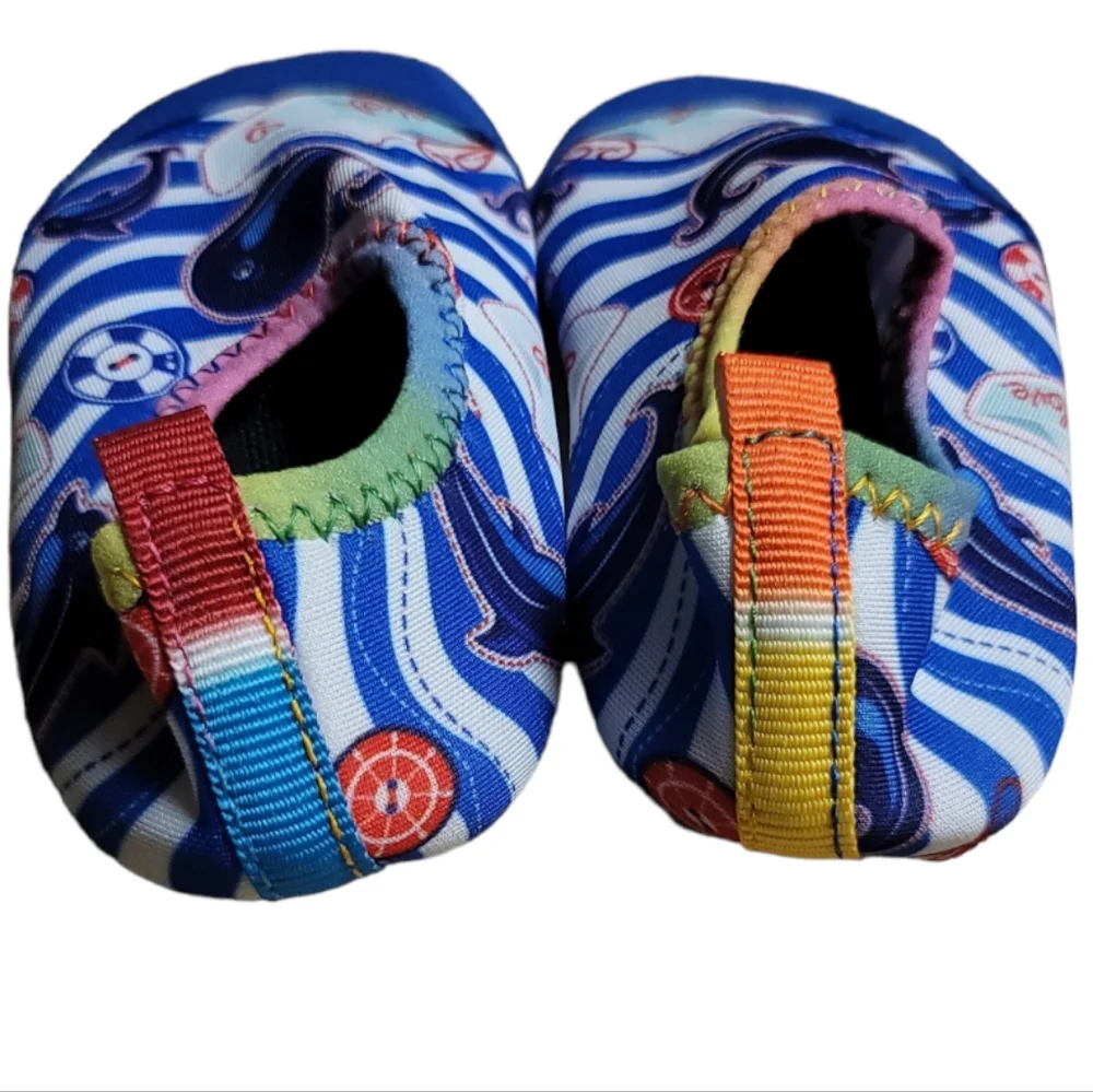 Water/Multi-Purpose Non-Slip Rubber Bottom Unisex Whale Slipon Shoes for Toddler